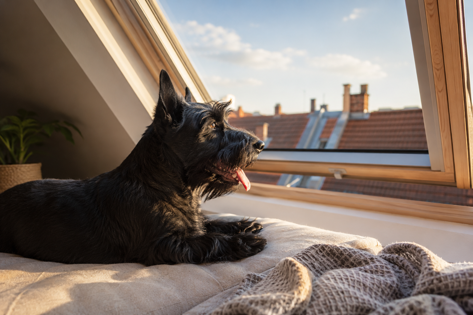 Hund in der Dachgeschosswohnung